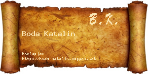 Boda Katalin névjegykártya
